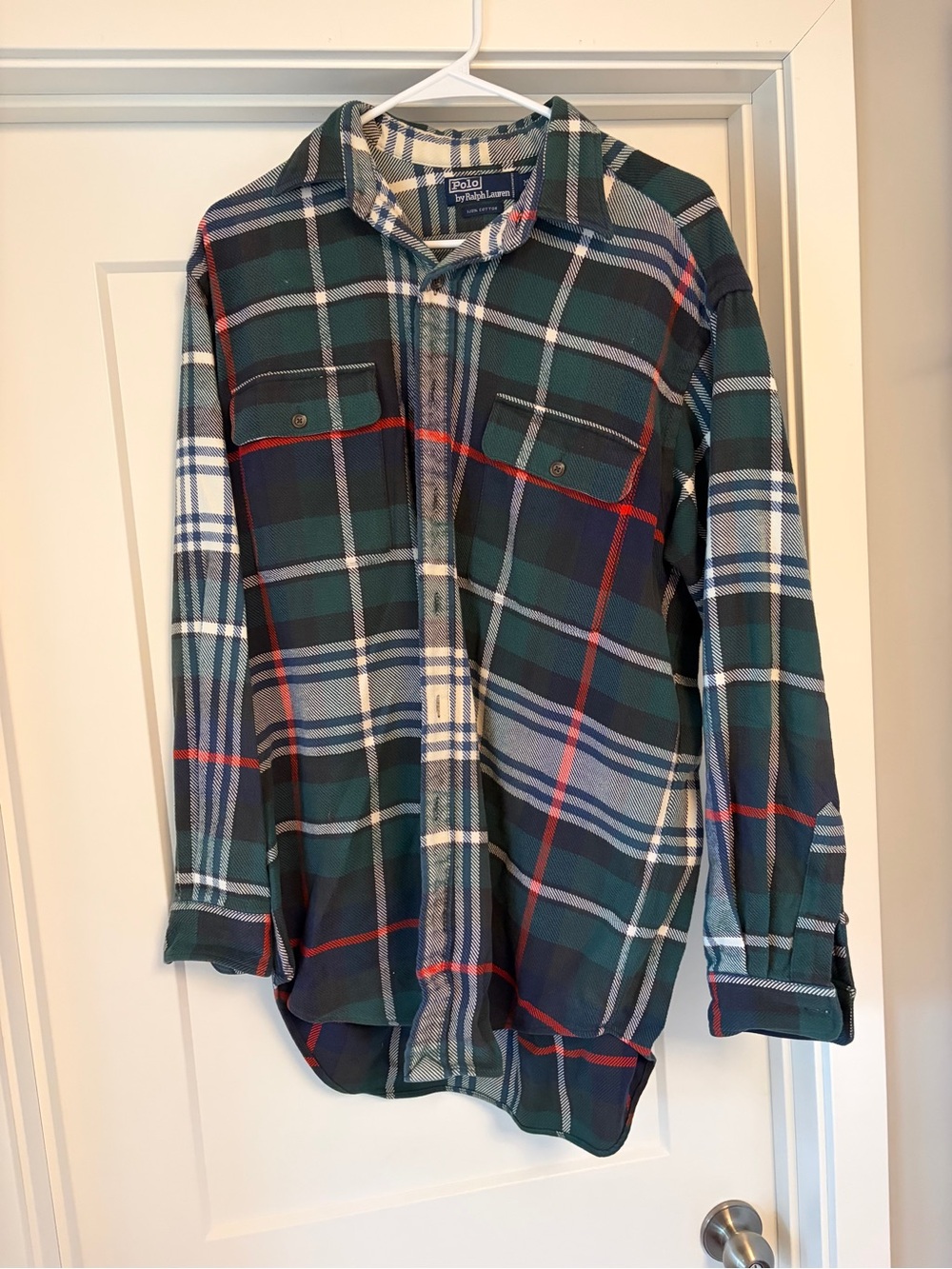 Polo Ralph Lauren Green and Navy Plaid Button-Down Shirt
